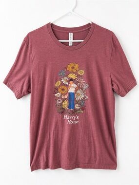 Harry Styles Harry’s House T Shirt Womens Size L Pink Floral Graphic Music Tee